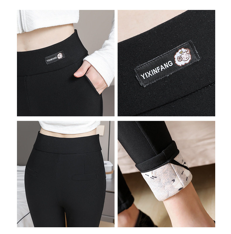 Quần legging nữ lụa tơ tằm siêu dày lót nhung giữ ấm cạp cao bảo vệ eo và đầu gối, cỡ lớn — Quần lụa [bên trong màu tím nhạt], Quần lụa [bên trong màu tím đậm], Quần lụa bảo vệ trung [Kung Fu Sheep Nei], Quần lụa bảo vệ trung [bên trong màu MƠ] chi tiết 29