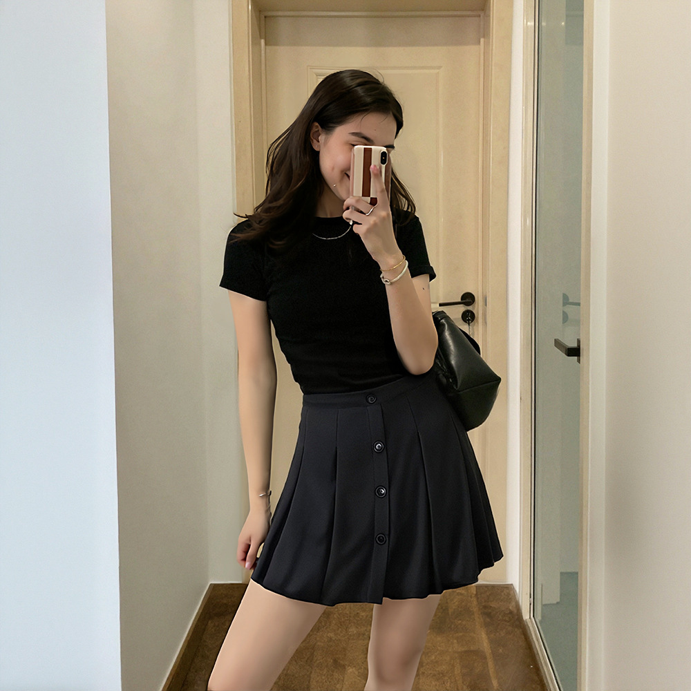 60-150kg Plus Size Women's Pleated Skirt 2025 Spring New Fat mm Slimming Look A-Line Little Black Skirt