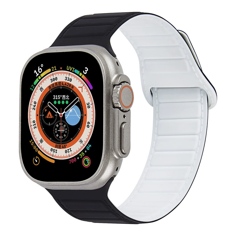 Подходит для браслета Apple 678910 поколения apple watch se из искусственной кожи с магнитным силиконовым ремешком для часов