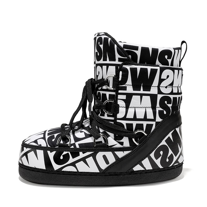 Espacio botas transfronterizas más tamaño invierno esquí luna botas celebridad de Internet mismo mitad de la pantorrilla engrosada felpa al por mayor entrega de una sola pieza