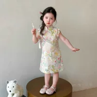Летний детский костюм Cheongsam для девочек в китайском стиле, тонкий костюм Тан, новинка 2025 года, летнее платье династии Хань для малышей, 6705