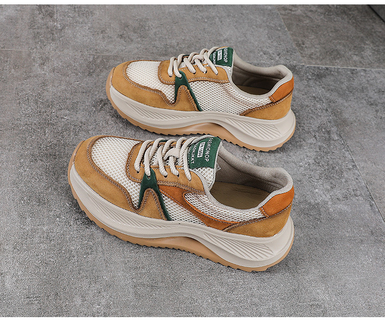 Giày sneaker nữ đế dày phong cách cổ điển, da bò thượng hạng thoáng khí — màu sắc chi tiết 14