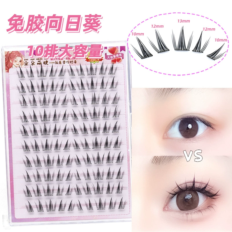 Capacious self-adhesive false eyelashes for eyelashes