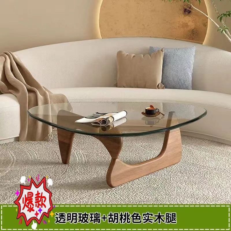 투명유리 + 호두나무 다리