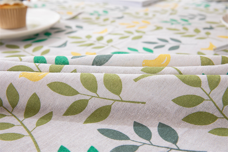 Tovaglia transfrontaliera in poliestere-cotone con nappe e stampa a foglie, tovaglia rettangolare da pranzo, tavolino da caffè_voghion.com