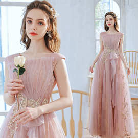 礼服连衣裙日常可穿粉色新娘婚礼结婚演出服主持人生日宴会晚礼服