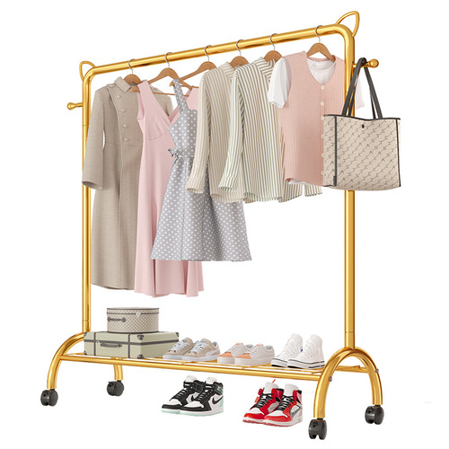 Light luxury simple clothes drying rack floor-standing household folding bedroom balcony single-pole clothes drying rack coat rack
