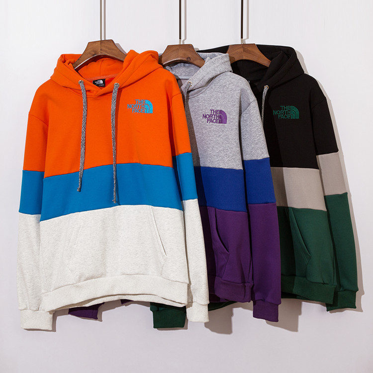 Winter Tnf North Face Patchwork Embroidered Velvet Hooded Sweatshirt European and American Trendyy Casual Star Same Style Hoodie