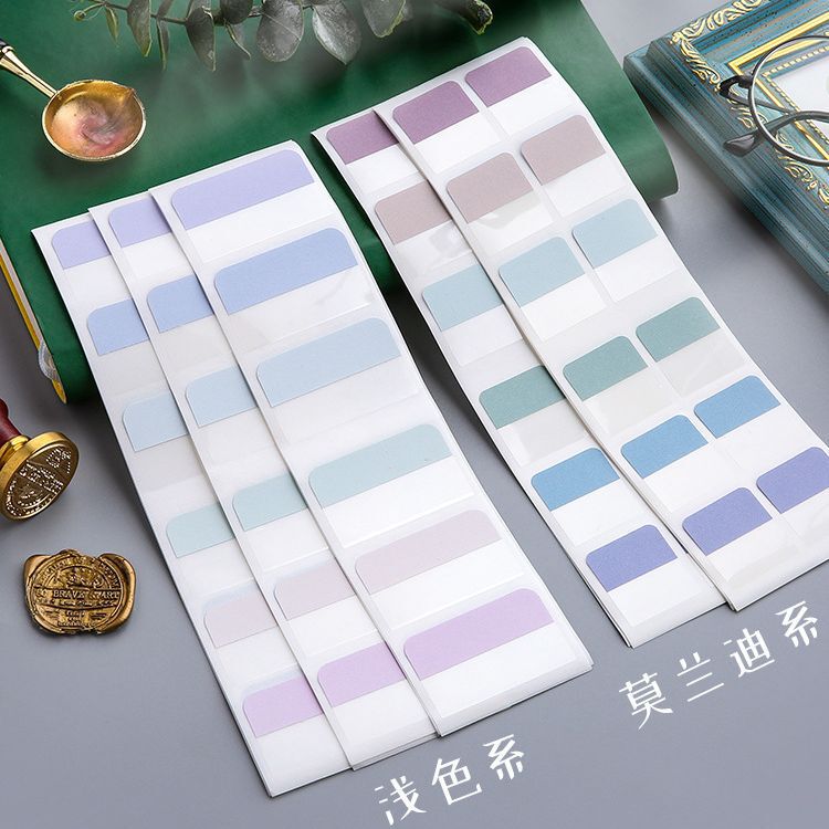 Morandi Index Label Sticker Post-it Note Marker Paper Student Color Fluorescent Bookmark Paper Lead Sticker