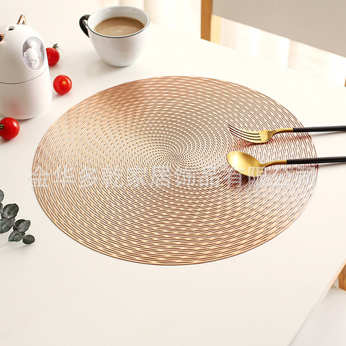 Round Dining Table Mat, Instagram Style, Nordic Design, Rotating Fireworks Pattern, Hollowed-Out PVC Table Mat, Simple & Luxurious, Western-Style Placemat, Heat-Resistant Mat