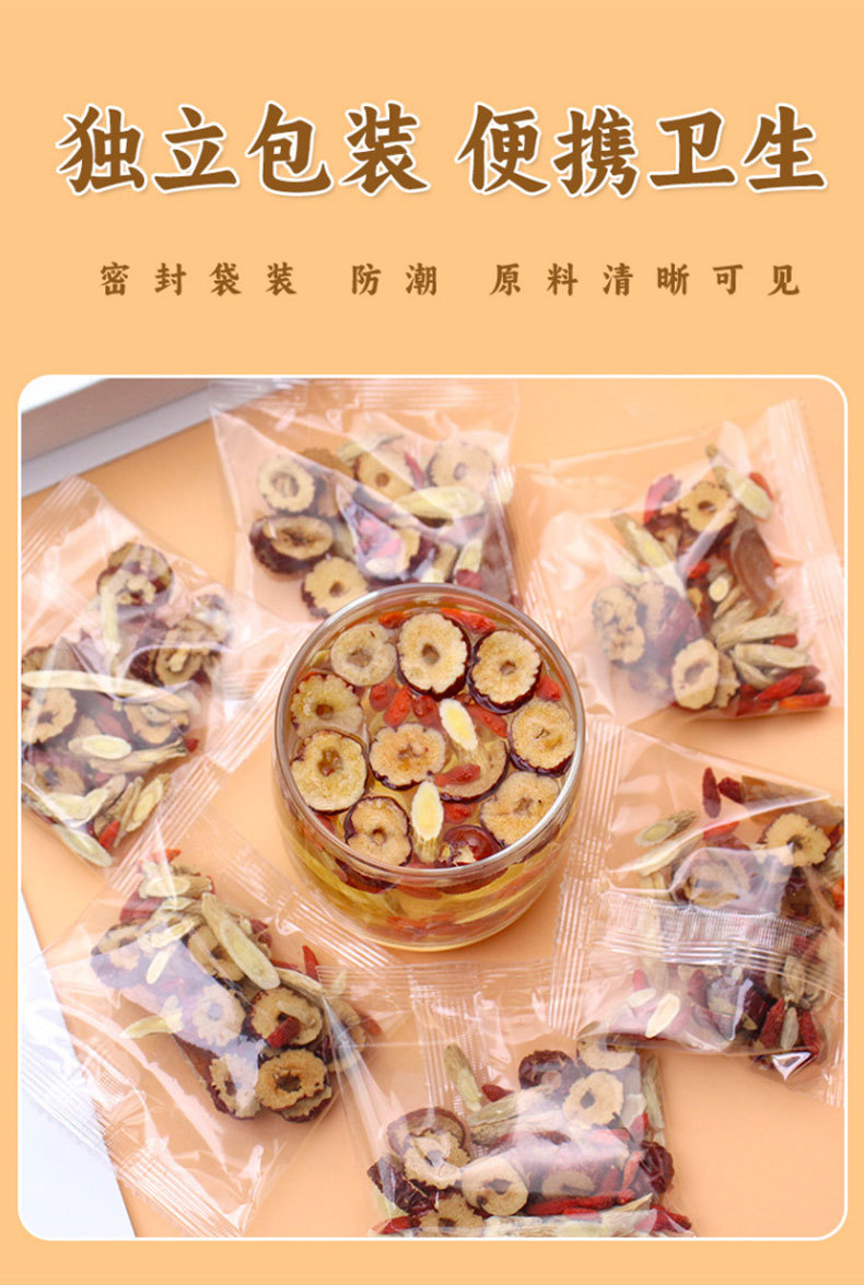 Red Ginseng & Ophiopogon Herbal Tea Blend (Hong Shen Mai Dong Yin) — Goji, Jujube & Astragalus Sachets quality and texture