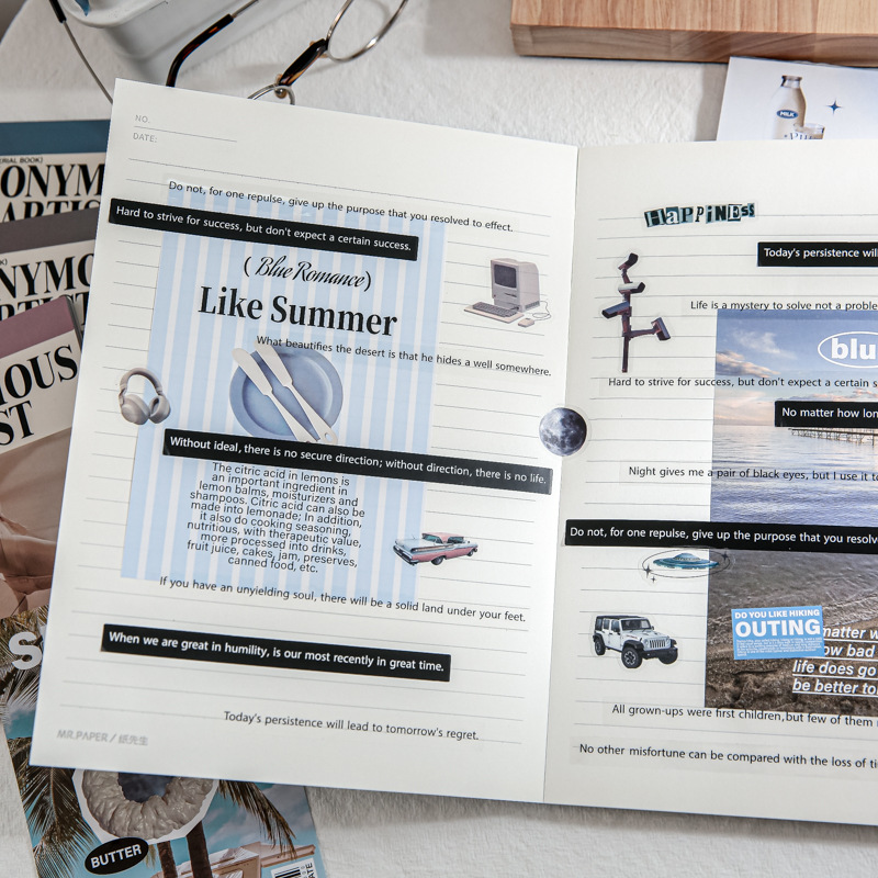 Sr. Material de papel libro artista anónimo serie ins estilo artístico diario bricolaje decoración base material Collage