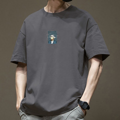 新商品の夏の潮の高い街にはカジュアルなtシャツがあります。純綿半袖の男性ファッションは夏の半袖がゆったりしています。