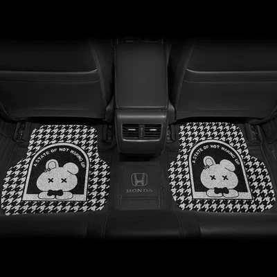 decoration car mat rear foot – Universal Foot Pad - houndstooth-bunny-back-foot-pad-one