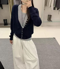 韩版时尚百搭独特显瘦针织衫女2025秋季新款设计感宽松休闲上衣潮