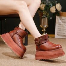 皮毛一体雪地靴女2025冬季新款水洗牛皮羊羔毛加厚保暖厚底棉靴子