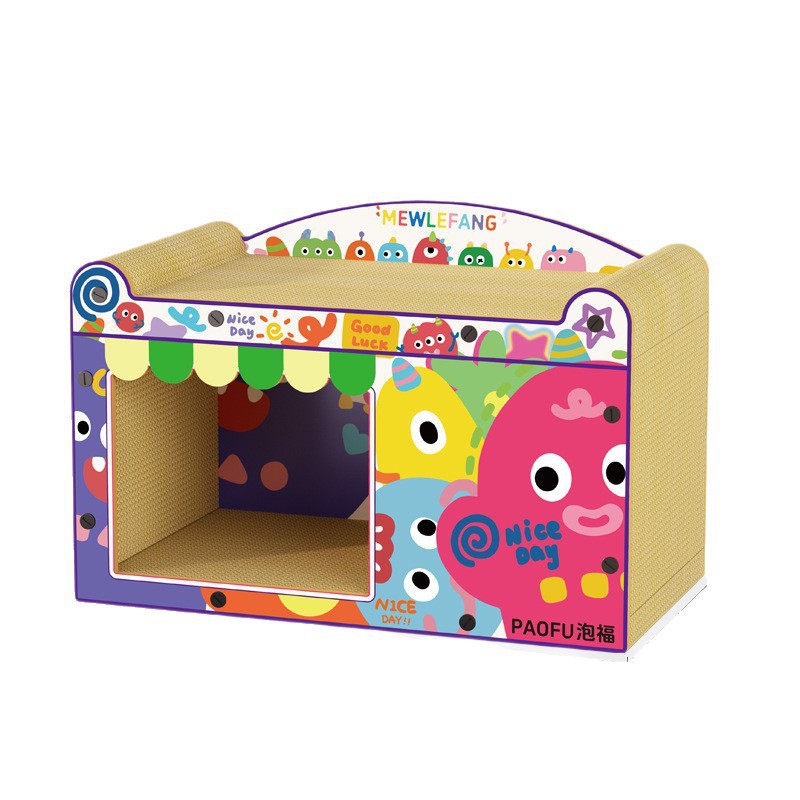 Lindos muebles para gatos, nido para gatos multifuncional, tablero de agarre para gatos al por mayor, pequeño monstruo, sofá para gatos, casa para mascotas, marco de escalada para gatos