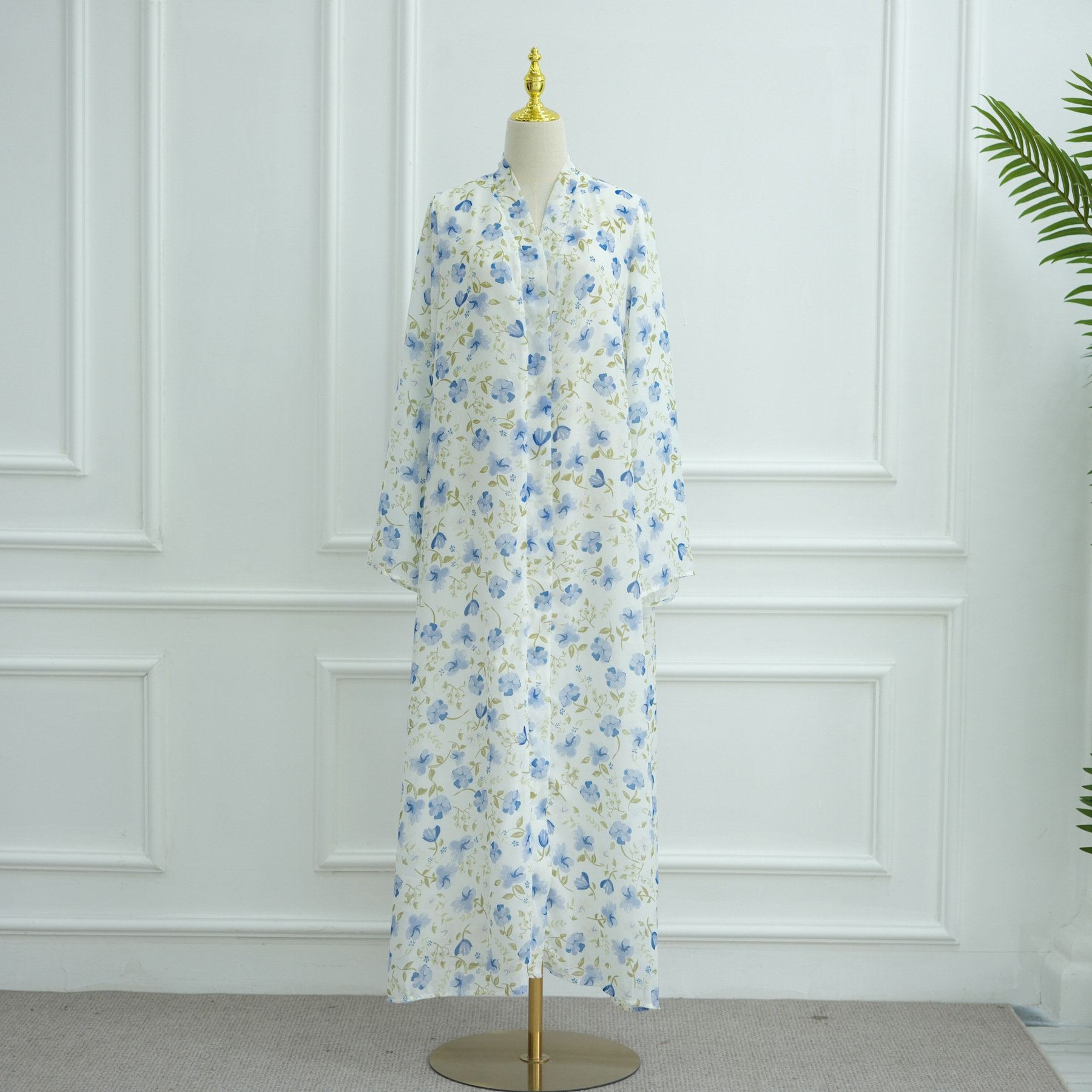 2025Loriya Dubai European And American Pure American Printed Double Layer Design Chiffon Cardigan LR1067_ecoleips.com