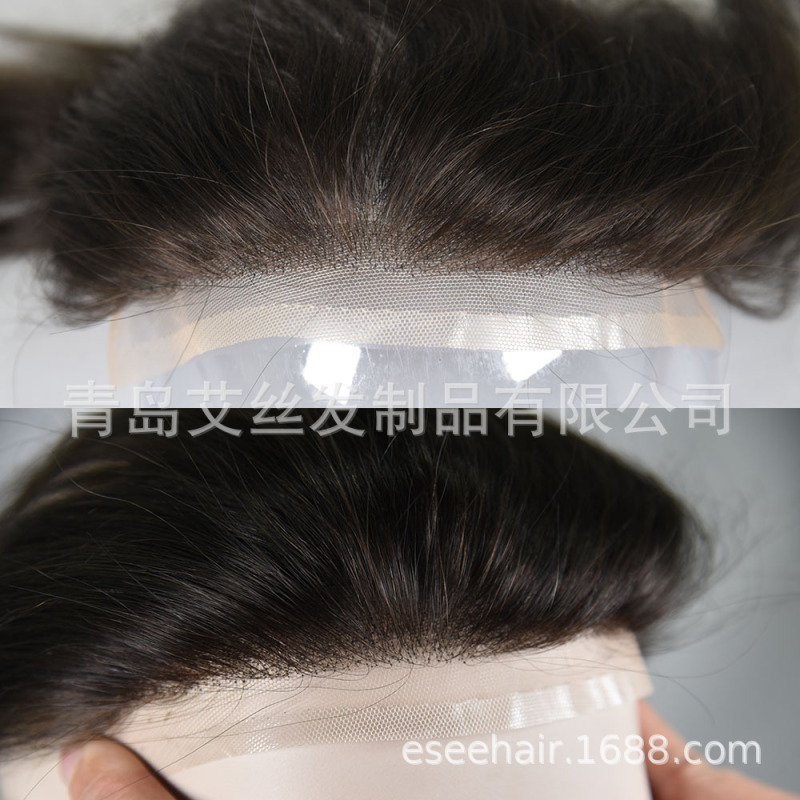 透明网蕾丝发际线自然真人发lacehairline4X18Cm现货手织真人发|undefined