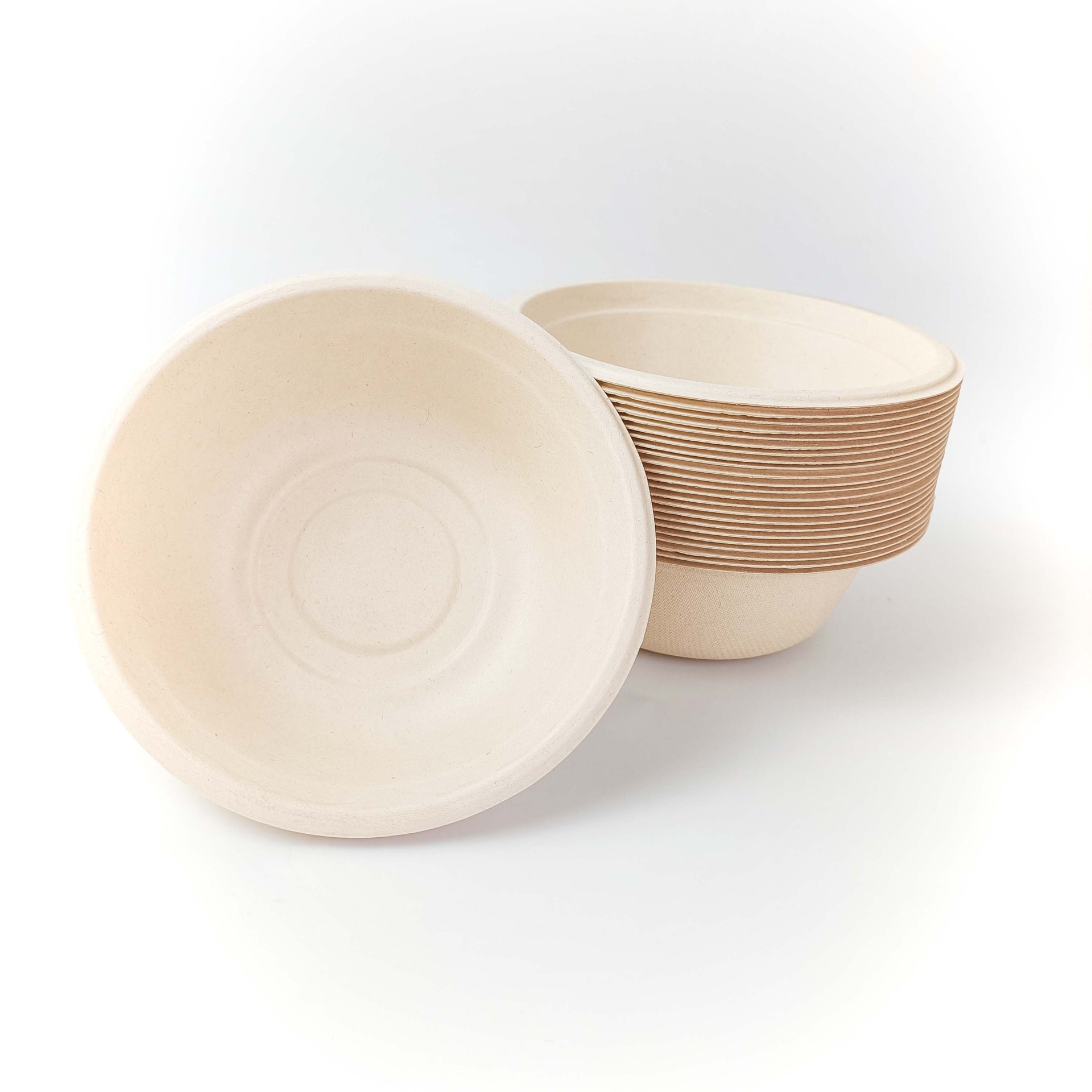 Wholesale disposable round bowls, biodegradable sugarcane pulp round bowls, barbecue seasoning dipping soup bowls, snack bowls, pulp bowls