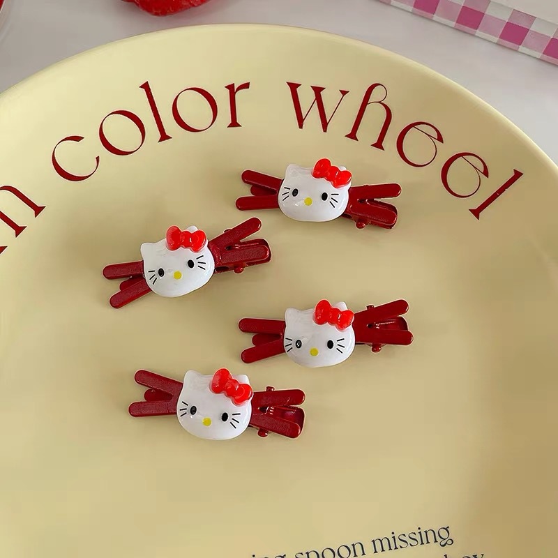 레드 KT 고양이 크로스 클립