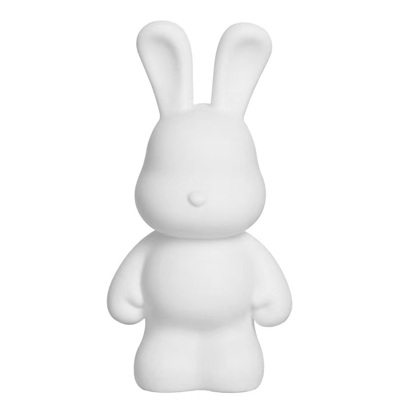 En línea de la celebridad los niños fluido conejo blanco embrión DIY hecho a mano graffiti vinilo violento conejo alcancía puesto juguete al por mayor