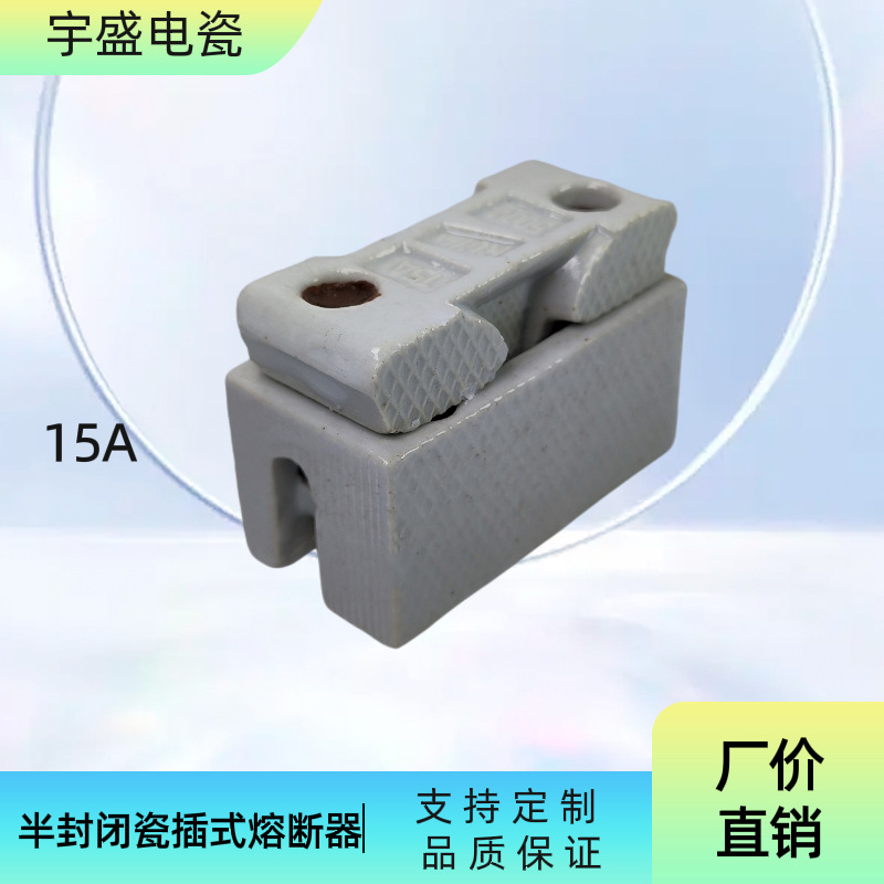 rcia险丝底座瓷插陶瓷白半封闭插入式熔断器10A15A30A60A100A200A