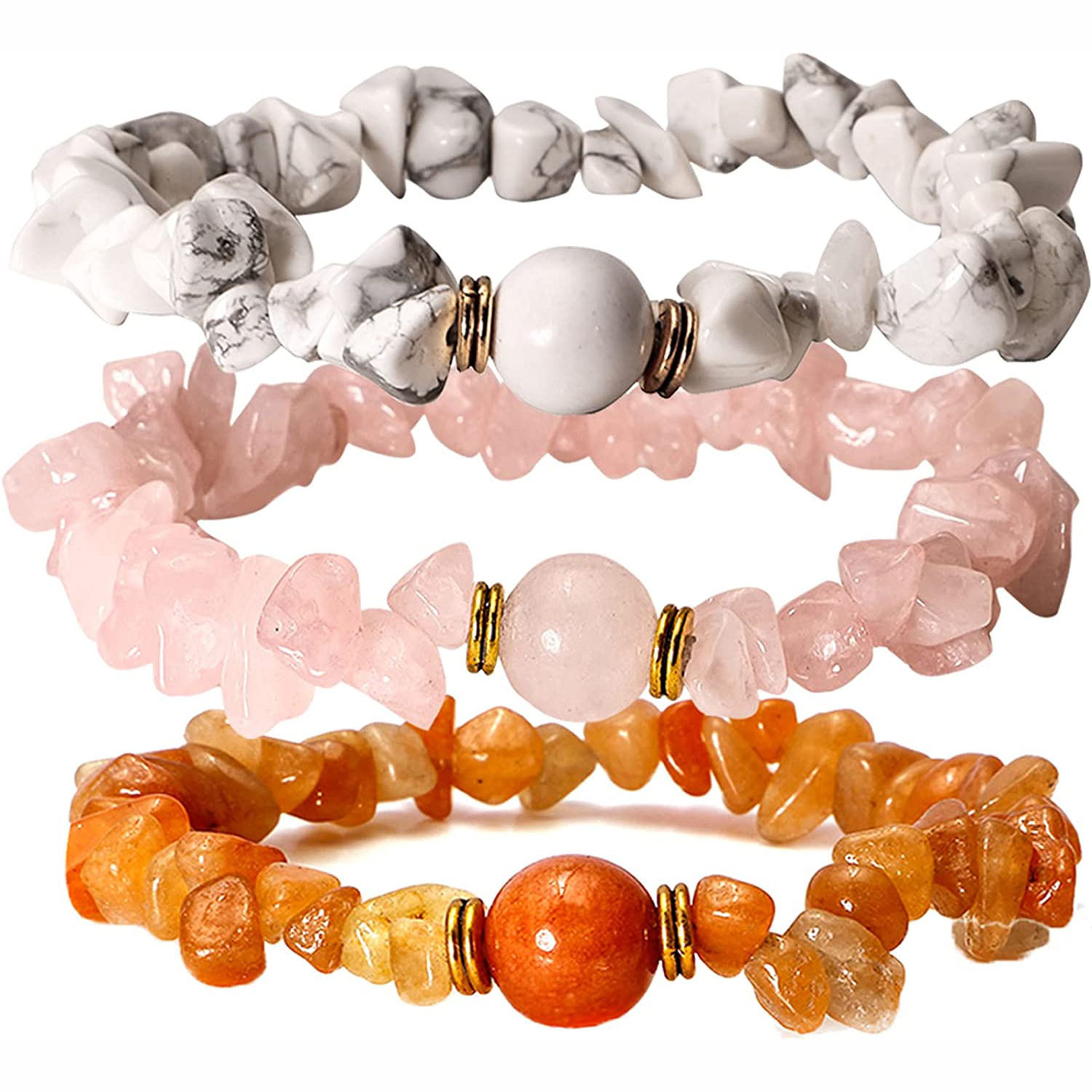 18g Weight Bracelets Classification Fashion Geometric Natural Stone Crystal Beaded Bracelets
