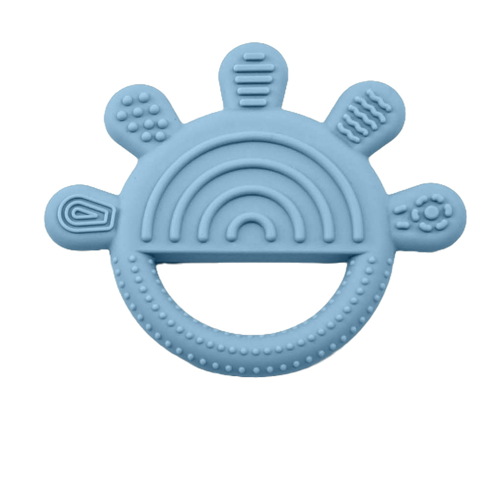 Nuevo juguete de dibujos animados para bebés, mordida y mordida, patrón de cinco dedos, mordedor calmante, mordedor para bebés de grado alimenticio