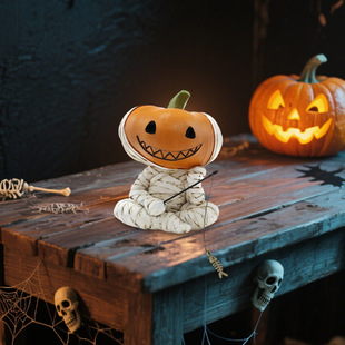Cross-Border Halloween New Product Resin Bandage Pumpkin Fishing Outdoor Courtyard Garden Bonsai Home Desktop Decoration