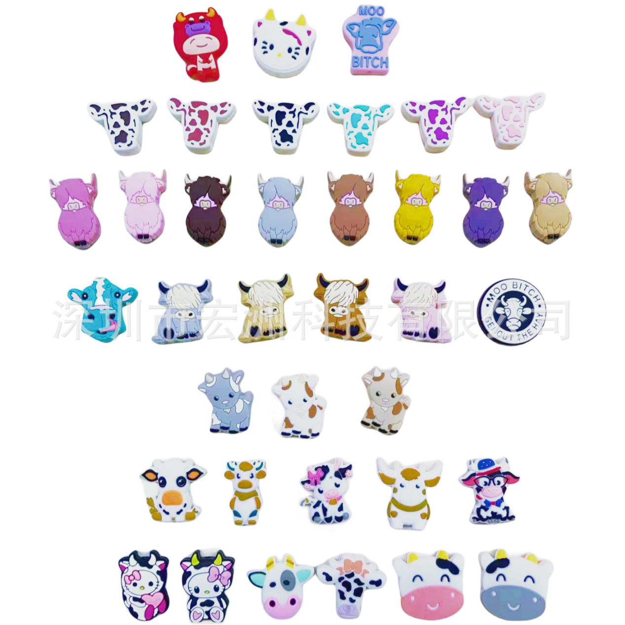 硅胶珠滴胶经典牦牛宝宝牙胶TK爆款散珠现货批发