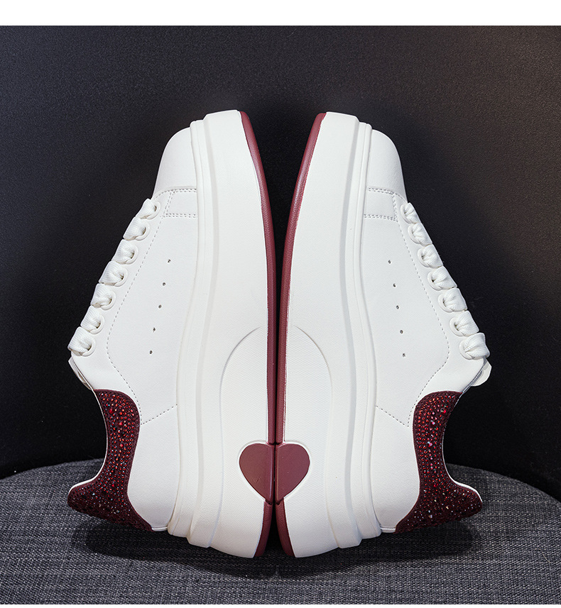 Giày sneaker nữ đế dày kiểu Hàn Quốc hình trái tim, cổ thấp, phong cách thời trang mùa xuân 2026 — M2806 màu đỏ, M2806 màu be, M2806 màu đen chi tiết 16