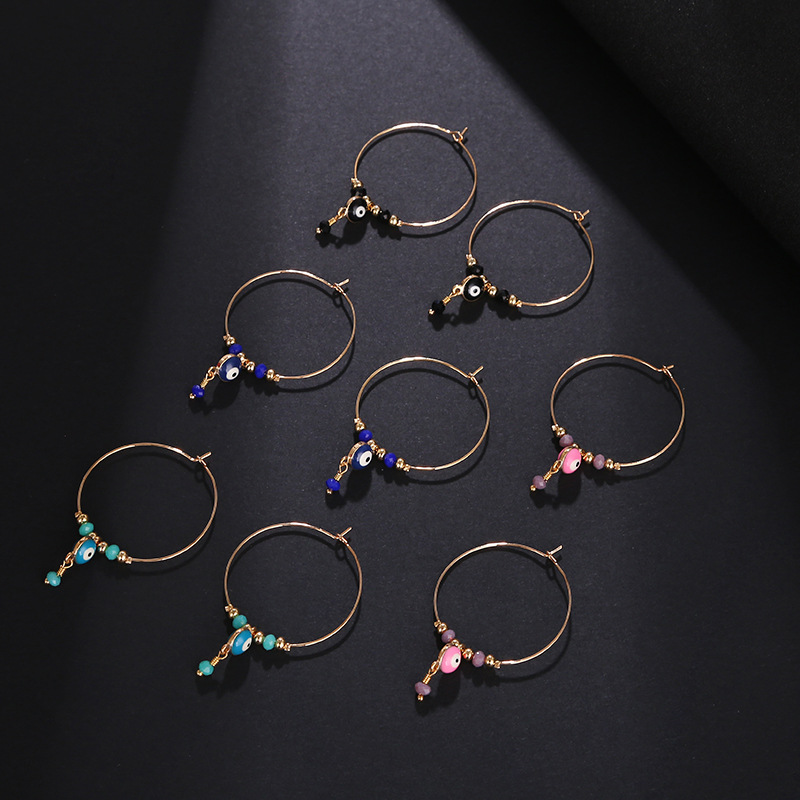 1 Pair Fashion Devilu0027S Eye Mixed materials Enamel Plating Womenu0027S Drop Earrings