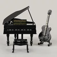 Кукольный домик, искусственный вертикальный рояль, миниатюрные украшения, мини-мебель, модель, реквизит для съемки, трансграничная прямая трансляция