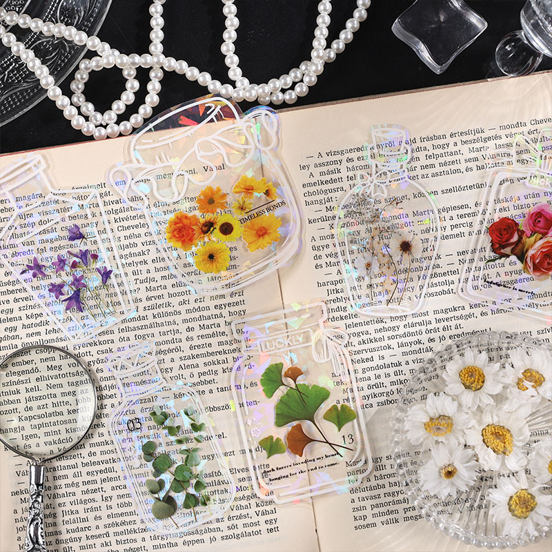 Sueño estrella de arena láser botella pegatinas paquete a prueba de agua transfronteriza pegatinas de libro de mascotas pegatinas de almacenamiento de especímenes de plantas y animales pegatinas