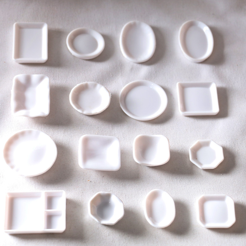 Dollhouse Dollhouse mini pure white dish plate soap dish seasoning dish miniature food and play OB11 model props Dollhouse Dollhouse mini pure white dish plate soap dish seasoning dish miniature food and play OB11 model props