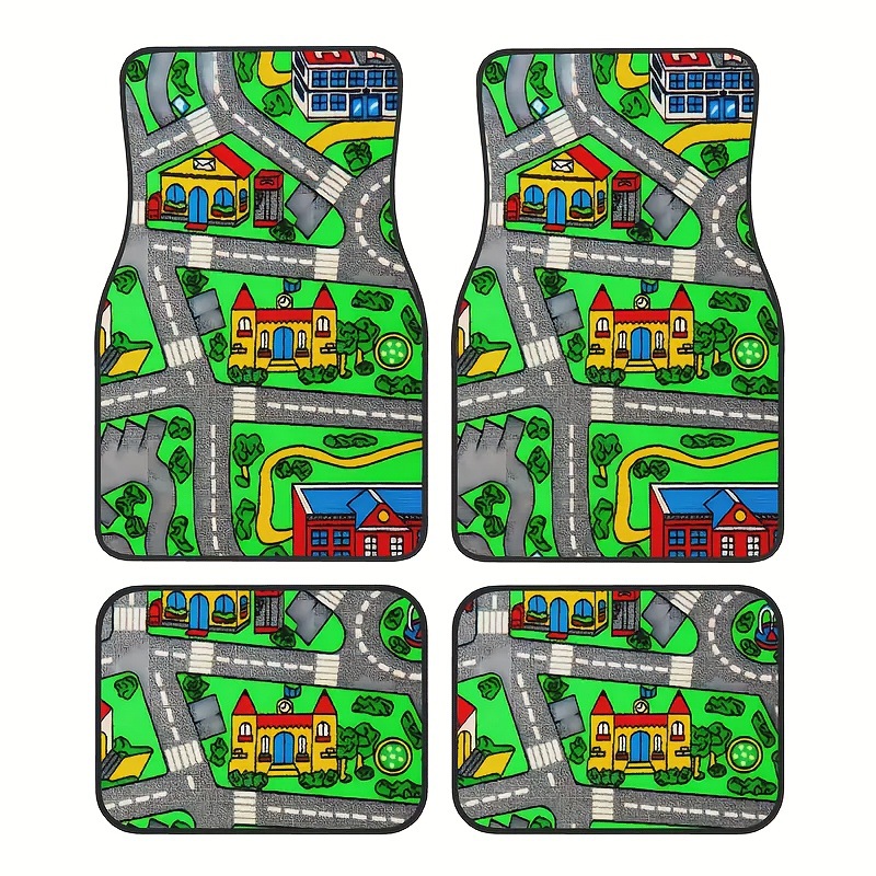 Cross-Border Best-Selling Nordic-Style Decorative Car Floor Mats, Fun Track Design, Dirt-Resistant, Wear-Resistant, Universal, Detachable Car Floor Mats