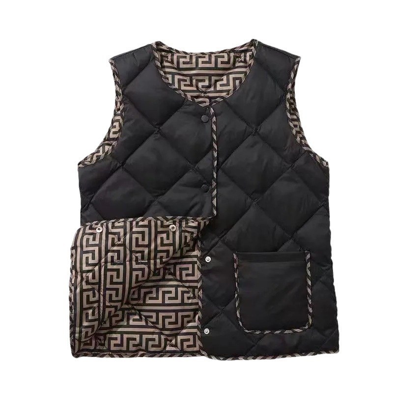 Winter short vest with down