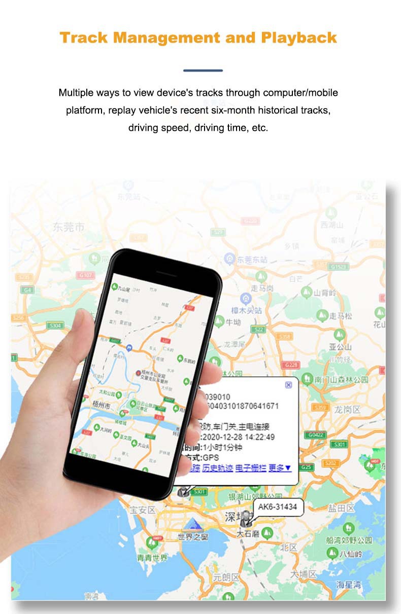 Tk918 2g Gps Locator Car Alarm Car Tracker 2W Mah Electric
