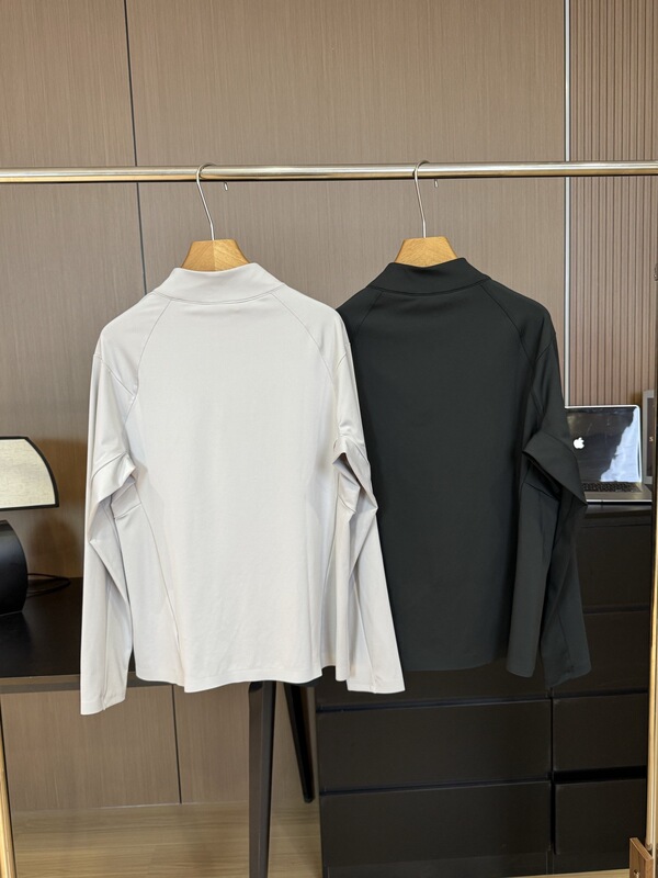 080405 夏季新款男女款长袖T恤薄透气半拉休闲运动跑步健身服|undefined