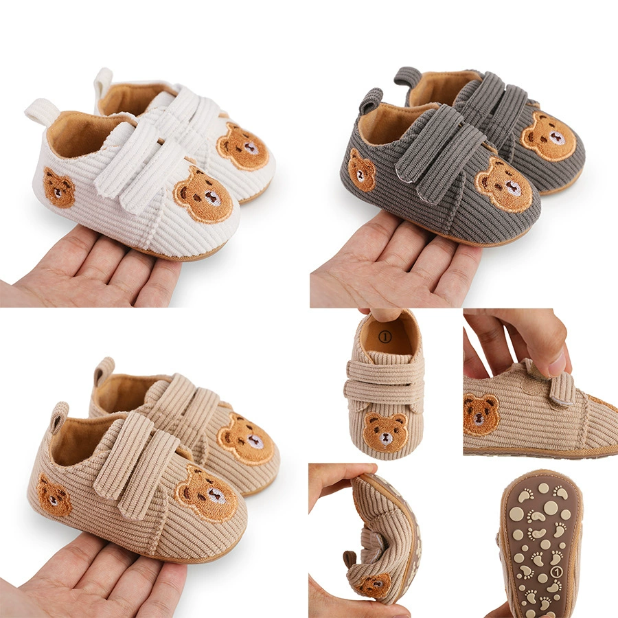 Garmi Le Весенне-Осенняя детская обувь с мультяшным медведем, домашняя обувь на резиновой подошве, детская обувь для малышей 3-12 месяцев, детская обувь