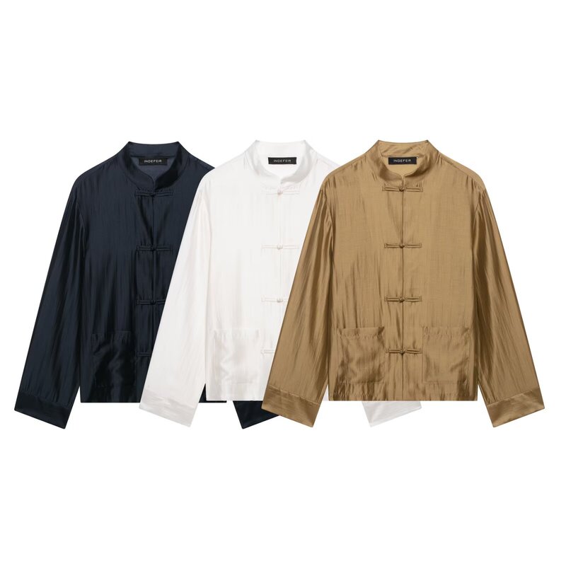 Taop&Za Women's Clothing 2026 Summer New Style Satin Shirt with Long Sleeves and Hem Rope Knot Closure 4786166 Taop&Za Women's Clothing 2026 Summer New Style Satin Shirt with Long Sleeves and Hem Rope Knot Closure 4786166