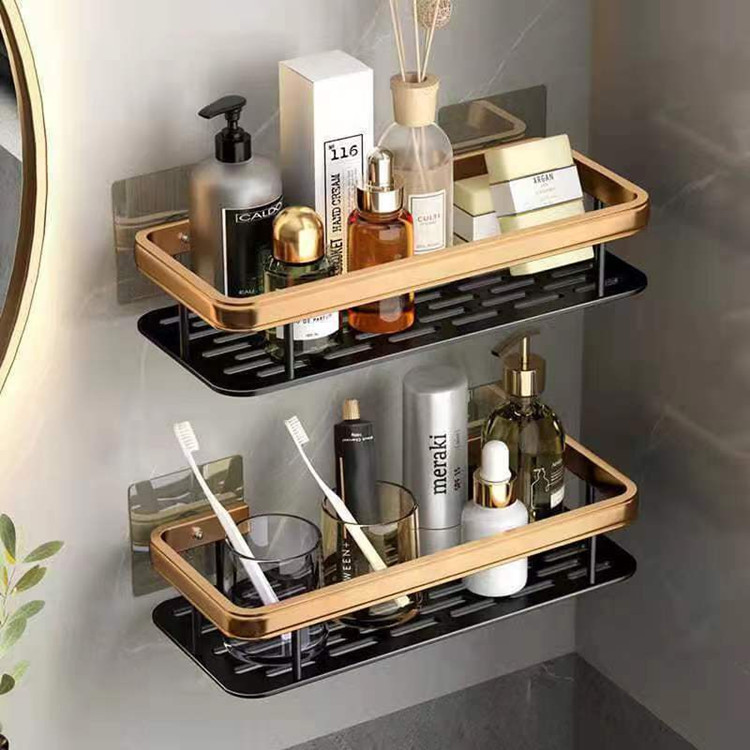 Bathroom storage rack without punching, bathroom corner rack, space aluminum kitchen storage rack, home multi-functional storage