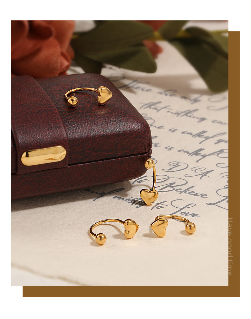 1 Pair Casual Elegant Lady Heart Shape Plating Titanium Steel Cartilage Earrings display picture 3
