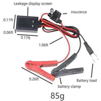 Car Leakage Detector with Red and Blue LED Display, Dual Digital Current and Voltage Meter for Leakage Testing OBD
