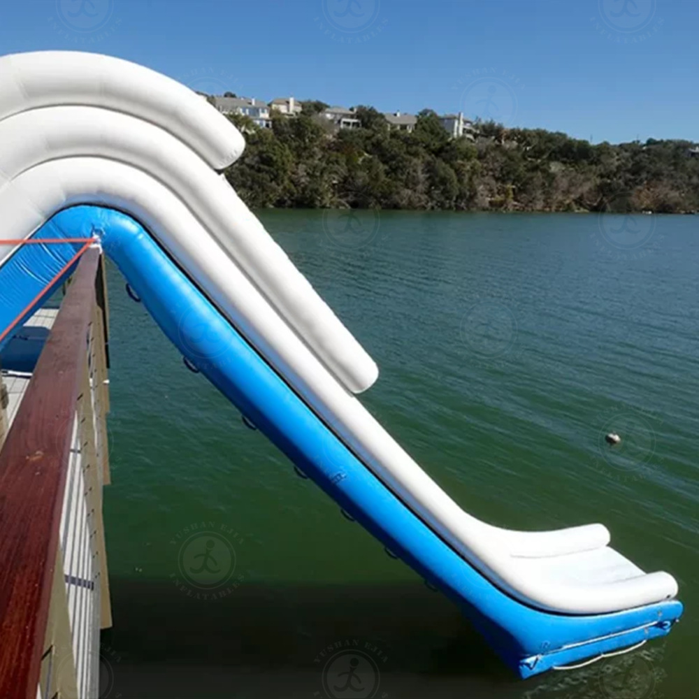 Gran tobogán de juegos acuáticos muelle inflable flotador de ocio piscina flotador inflable dock