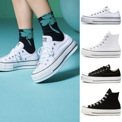 莆田靴 Meiqi Converse 純正厚底プラットフォームシューズ キャンバスシューズ レディース オールスター リフト ハイライズ ホワイトシューズ