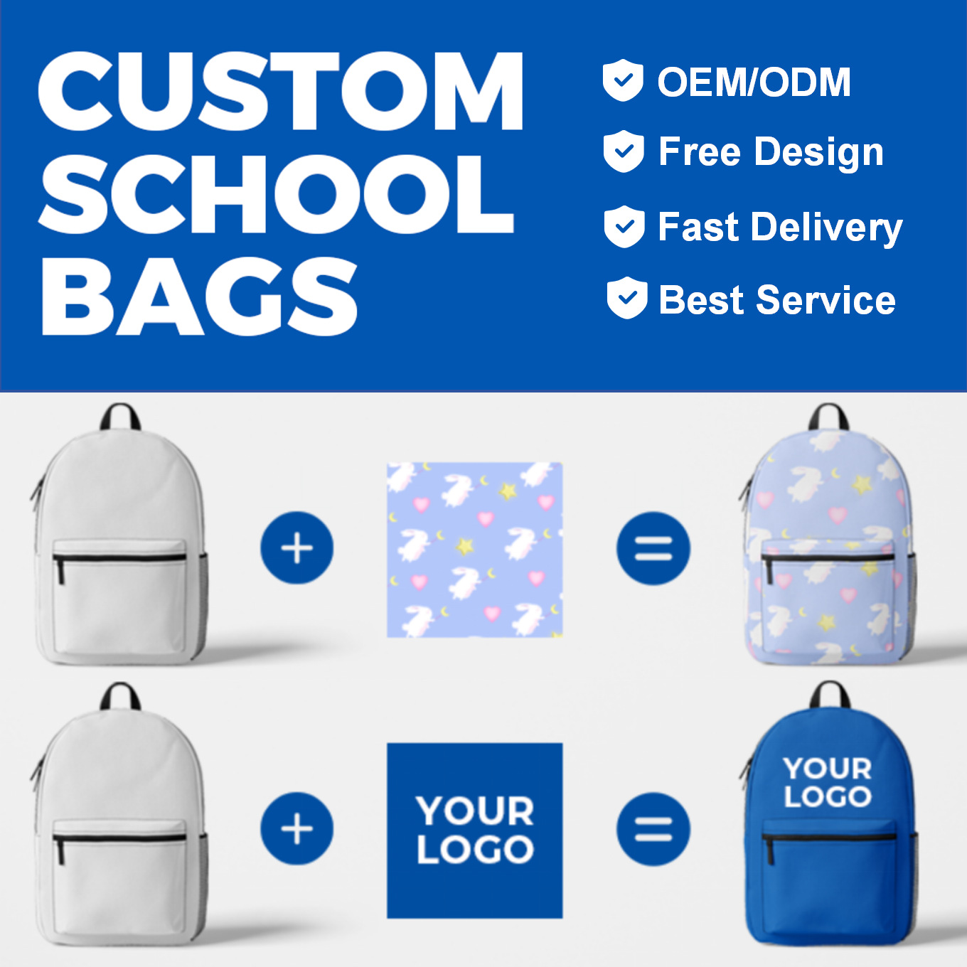 Custom Bags: Cross-border foreign trade children's backpacks, OEM custom backpacks, elementary school backpacks, designs and samples accepted