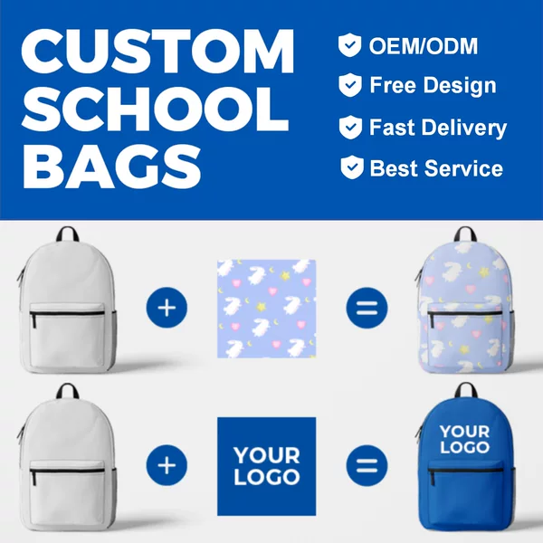 Custom Bags: Cross-border foreign trade children's backpacks, OEM custom backpacks, elementary school backpacks, designs and samples accepted