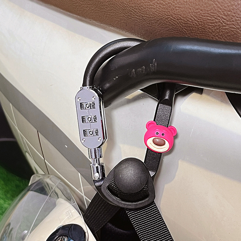 電気自動車ヘルメットロック固定ユニバーサルかわいい漫画高価値バッテリー車ヘルメット盗難防止ロック盗難防止アーティファクト|undefined